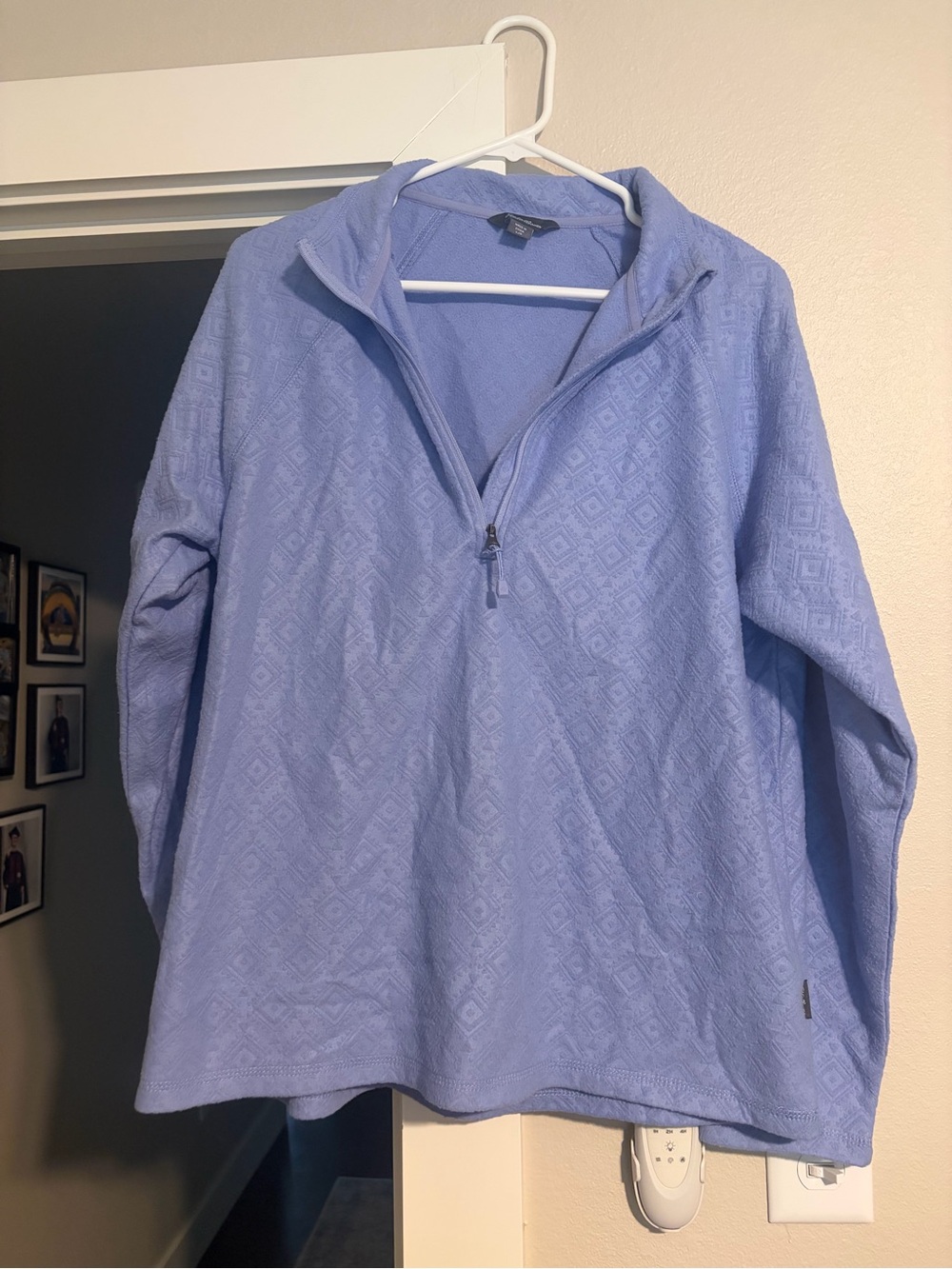 Light Blue women’s  Quarter-Zip Pullover Shirt size Large
